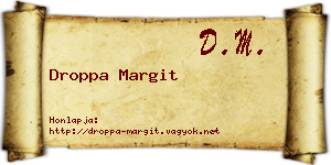 Droppa Margit névjegykártya